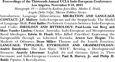 Proceedings of the Thirteen Annual UCLA Indo-European Conference