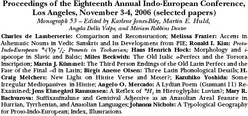 Proceedings of the Eighteenth annual UCLA - Indo-European Conference